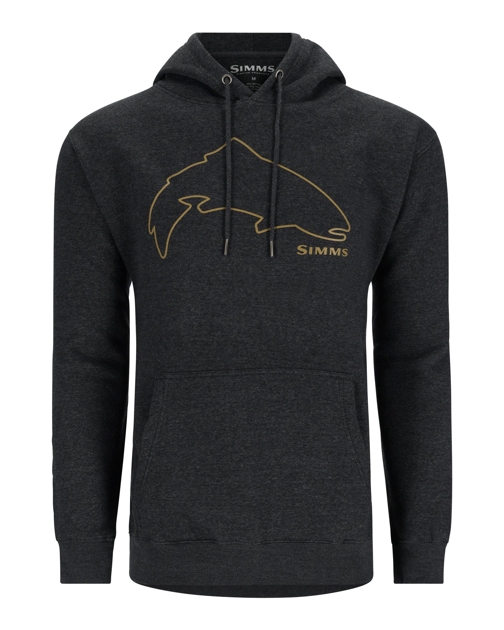 Simms Trout Outline Hoody Charcoal Heather / XL