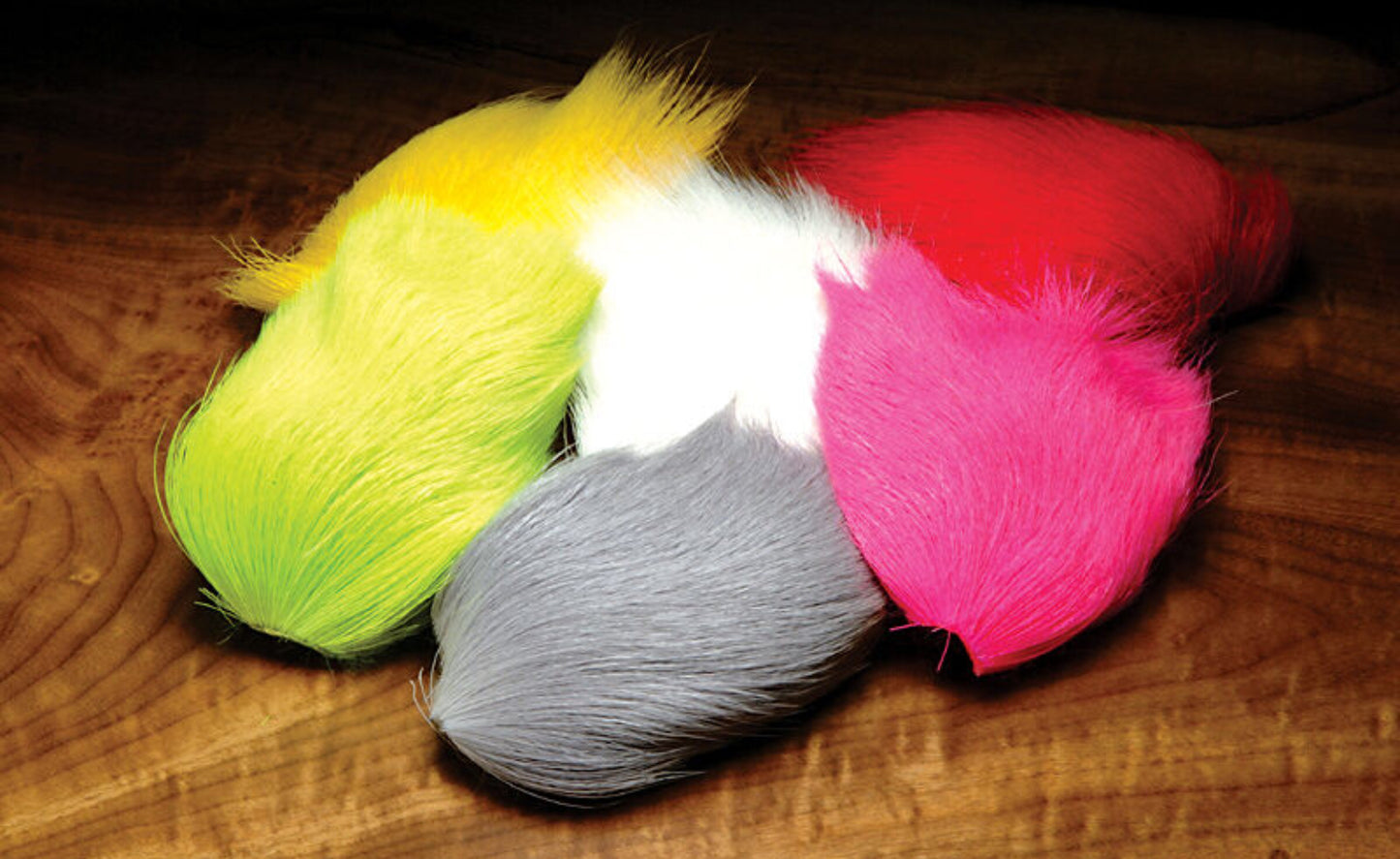 Hareline Deer Belly Hair Dyed Over White