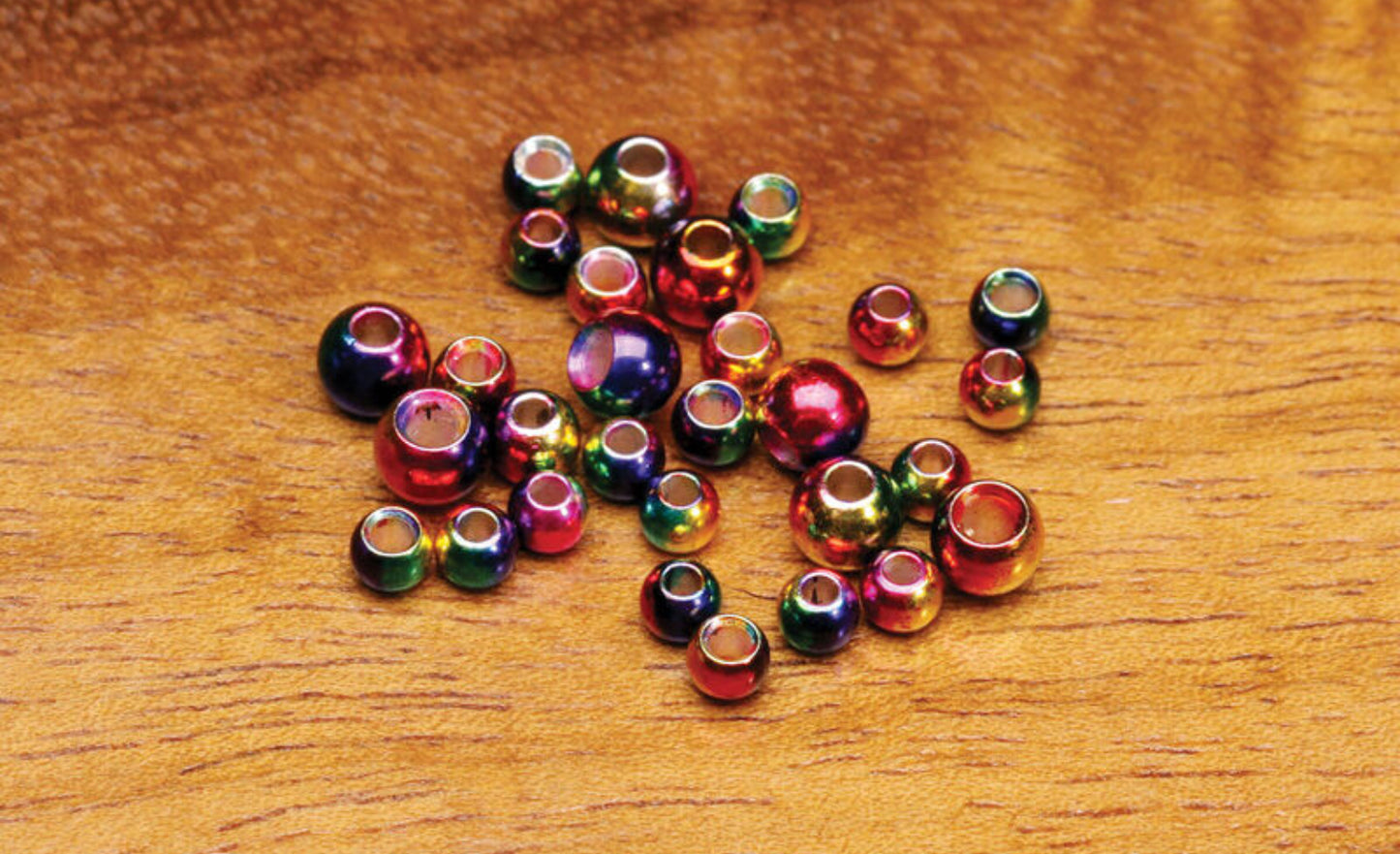 Hareline Multihued Rainbow Brass Beads