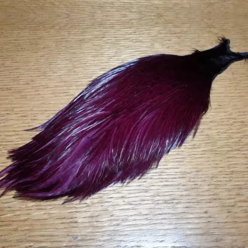 Select Saddle Hackle Dyed Dark Lilac