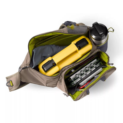 Orvis Sling Pack Sand Color Top View Open