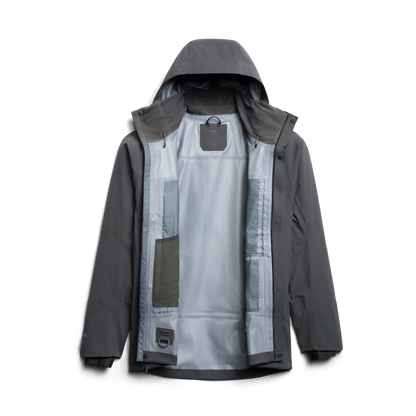 Interior view of the Sitka CAT-5 Jacket highlighting the mesh pocketing and lightweight lining.