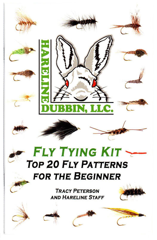Cover image of the Hareline Beginner Kit Book showing the title and sample fly patterns for beginners.