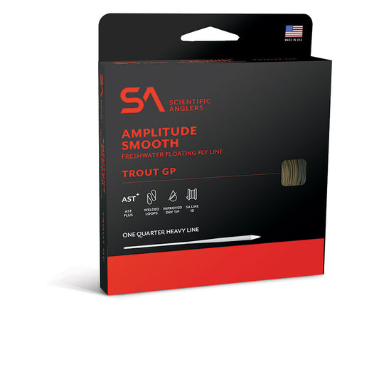 Scientific Anglers Amplitude Smooth Trout GP freshwater floating fly line packaging designed for smooth casting and versatile trout fishing performance